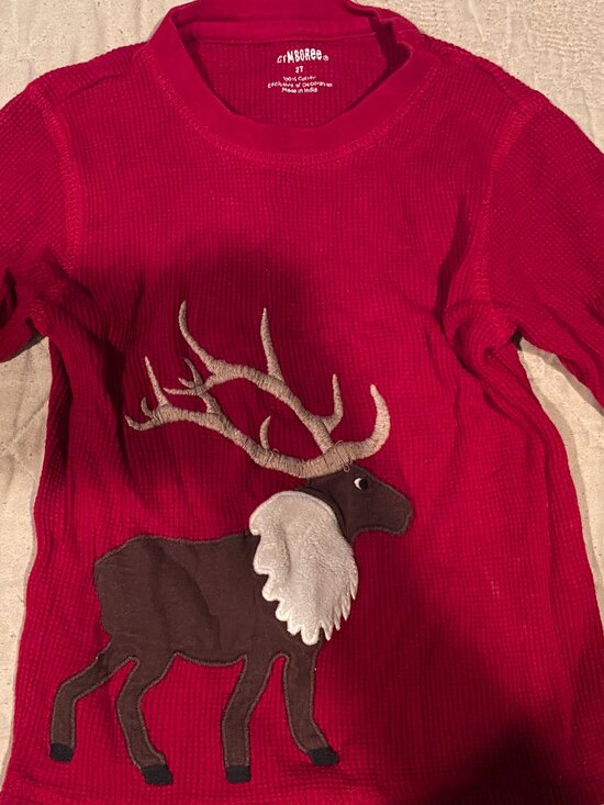 Gymboree Other - Gymboree-Size-2T-Boy's Red Reindeer Waffle long sleeve-great condition
